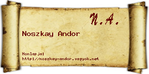 Noszkay Andor névjegykártya